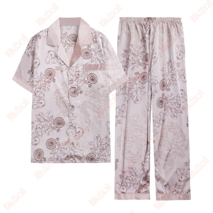 pajama set simple natural lapel